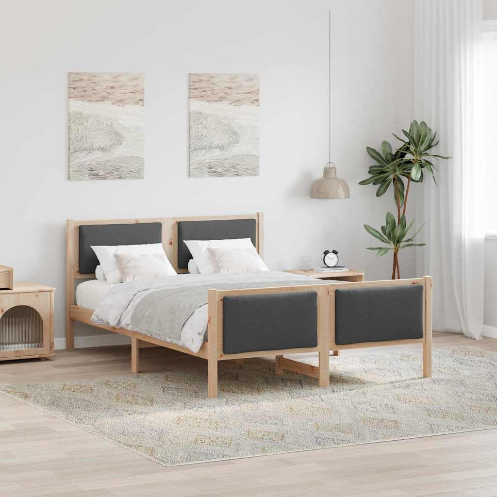 Lite sosnowe nowoczesna sypialnia Rama 160x200 Białe | Rama łóżka biała lite drewno sosnowe 160x200 cm z zagłówkiem stabilna konstrukcja do sypialni