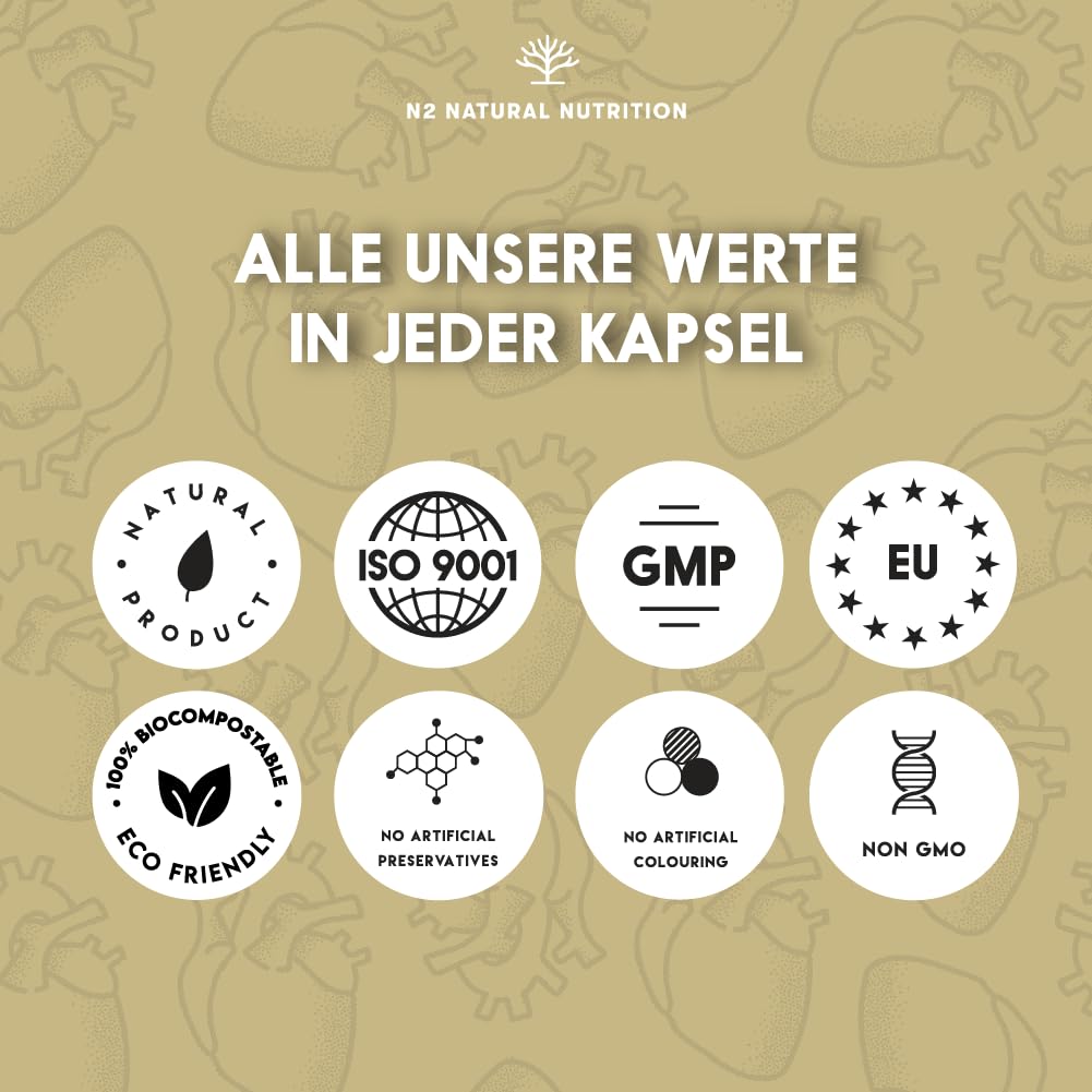 Omega 3 Kapseln Hochdosiert mit 2000 mg Fischöl mit 700mg EPA und 500 mg DHA, Fischöl mit Vitamin E und den Omega 3 Fettsäuren. 120 Softgel-Kapsel reines Seefischöl N2 Natural Nutrition
