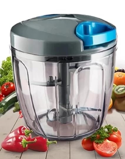 HAVINOSH Beautiful Designer Multipurpose Round Handy & Compact Chopper with 5 Blades and Masher for Effortlessly Chopping Vegetables and Fruits (900 ml)