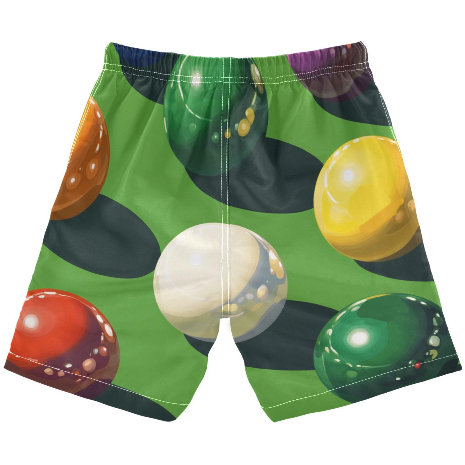 Jucciaco Boys Beach Board Shorts Billiard Green Ball Swim Trunk Teen Swimwear