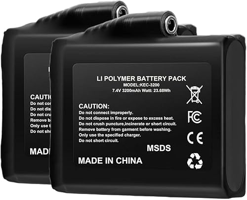 Batería recargable de 7.4V 3200mAh para guantes calentados