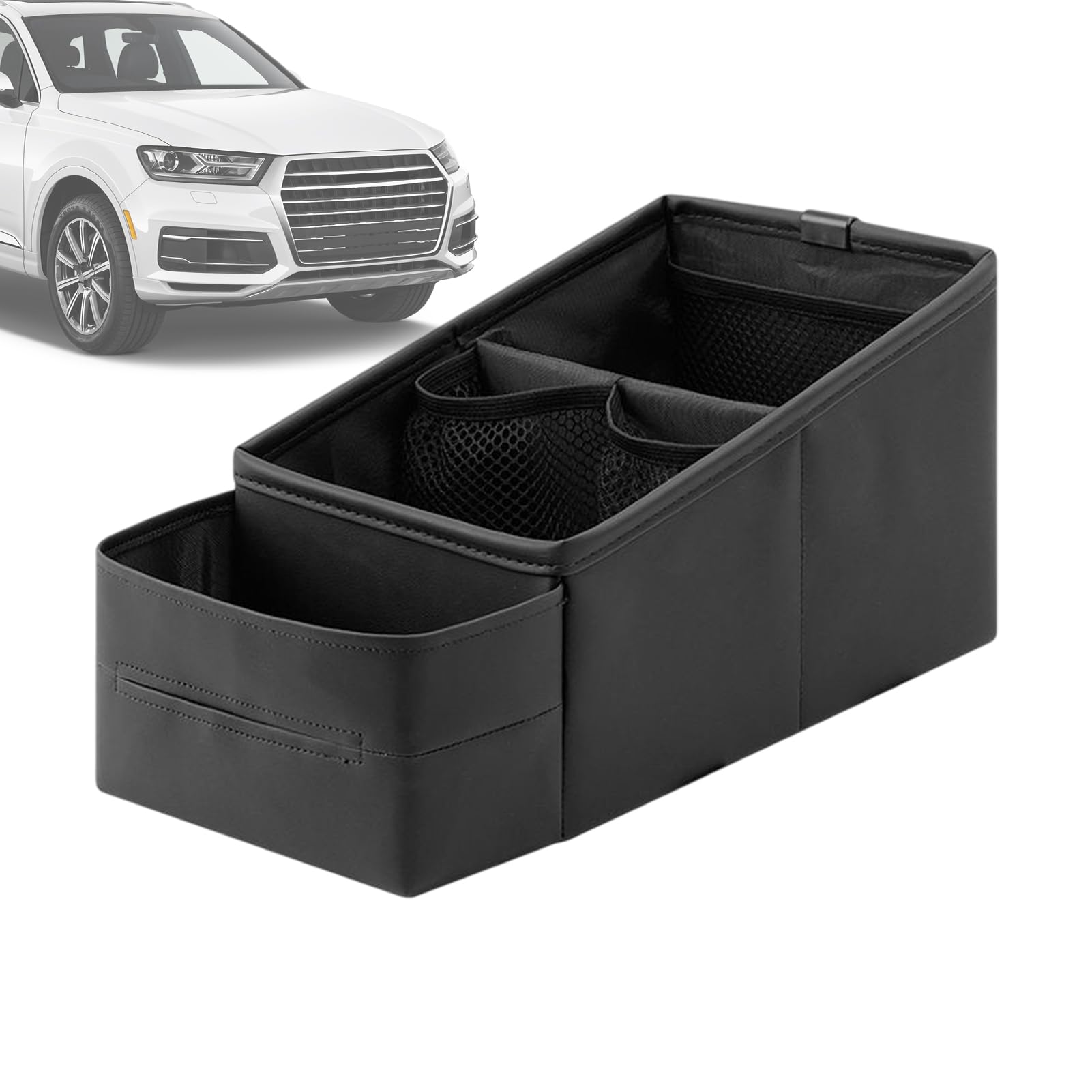 Car Seat Organizer Partition Storage 31.5x16.5x16 CM Car Caddy Accessories Organiser Back Seat Leather Black Boot Storage Backseats Organiser For Kids For Cell Phone Drinks Key Water