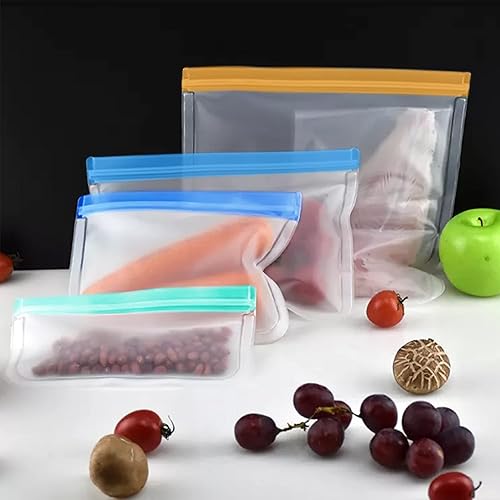 Miniatura 3 de Paquete de 22 bolsas de almacenamiento reutilizables, sin BPA (bolsas Ziplock de 4 galones + 9 bolsas reutilizables para aperitivos + 9 bolsas para