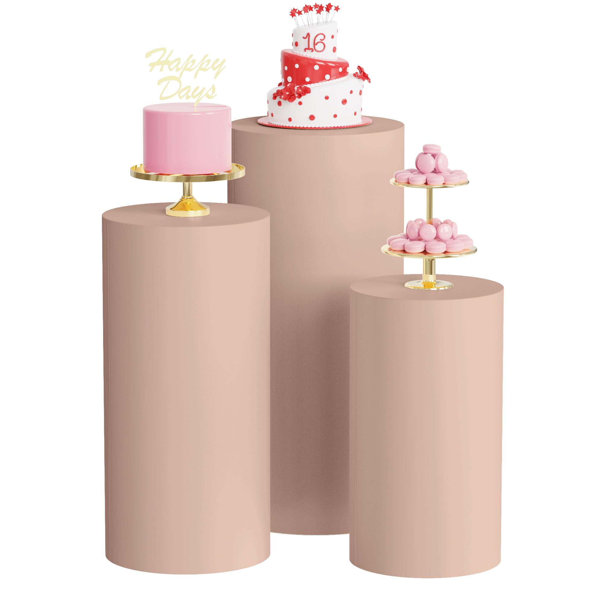 Amazon.com: Wokceer Cylinder Pedestal Stand Covers for Party 3Pcs ...