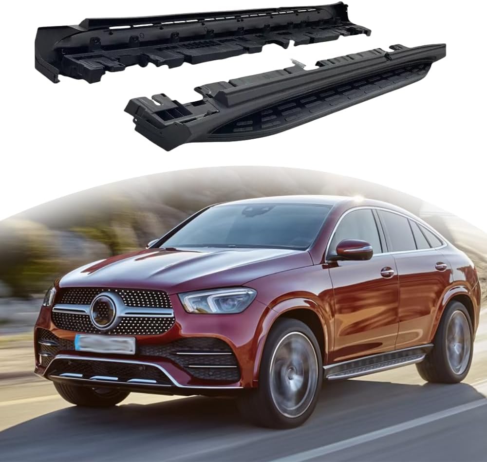2Pcs All Black Running Boards Fits for Mercedes Benz GLE Coupe C167 2020-2026 Side Steps Pedals Bar