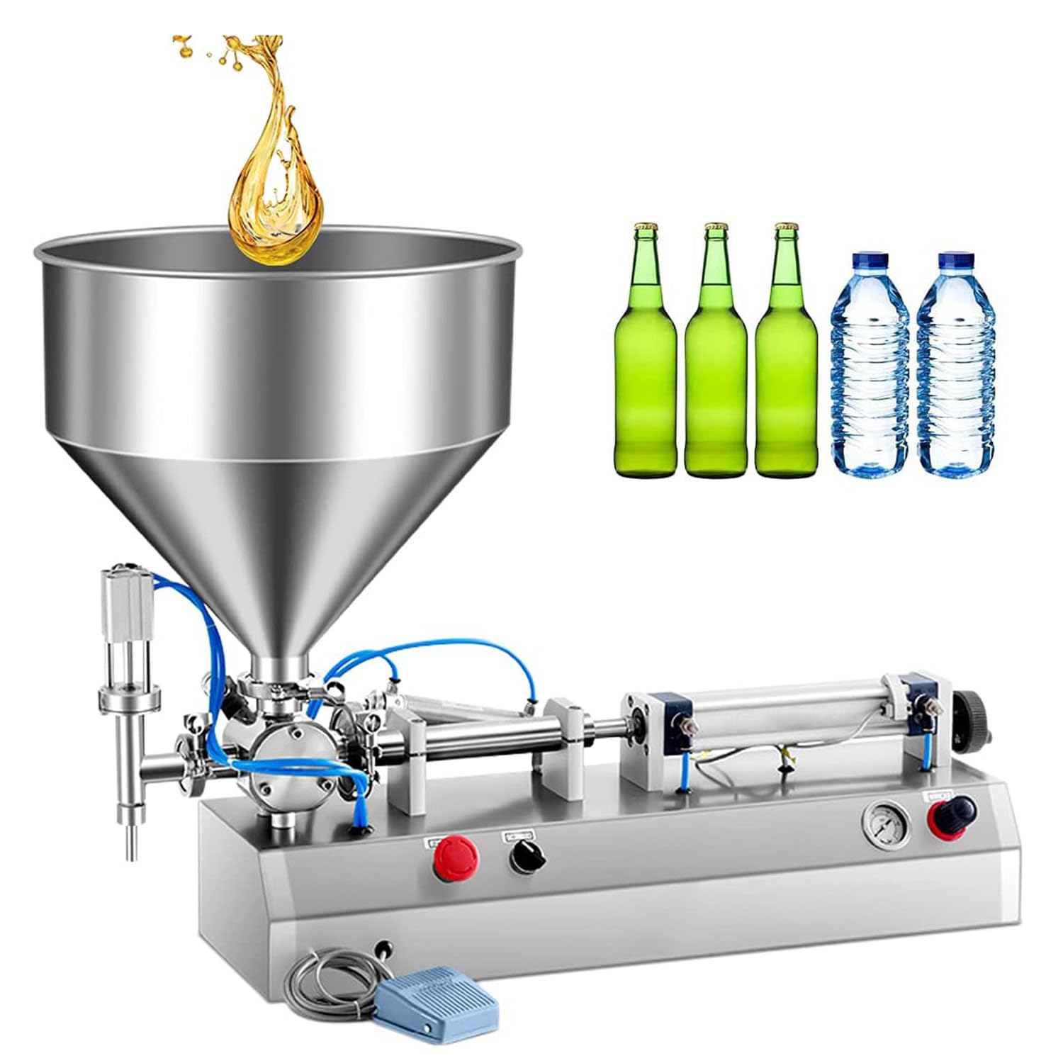 YXZYFPP Automatic Liquid Filling Machine with Hopper for Cream, Shampoo, Honey, and Oil (200ml)