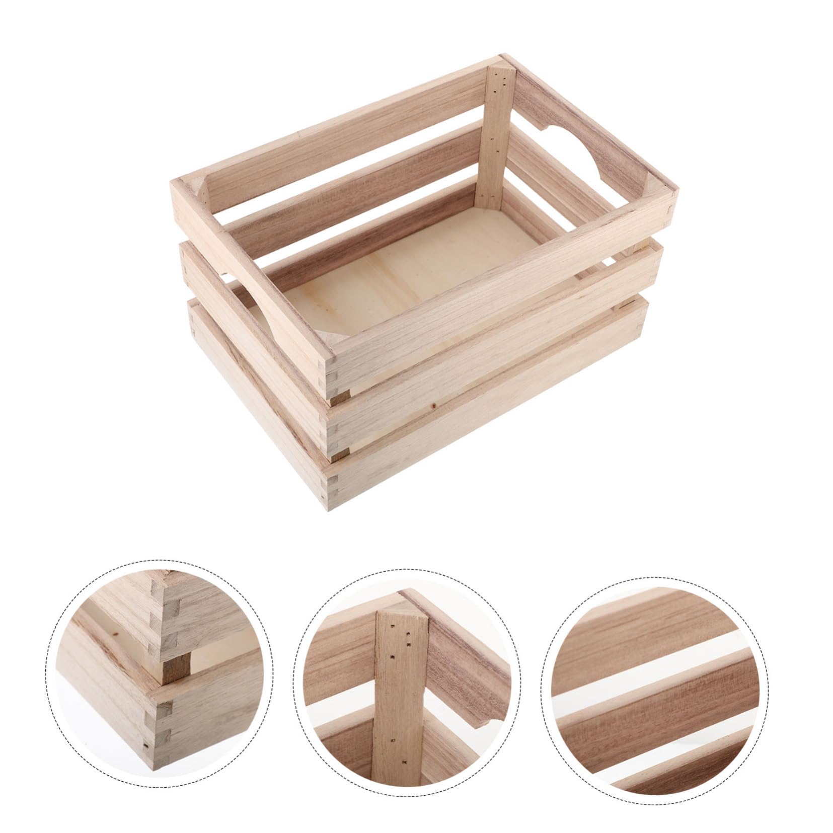 Caja Organizadora De Escritorio De Madera Rectangular Caja Multiusos Para Almacenamiento De Objetos Contenedor Portátil Para Oficina y Hogar Diseño Natural