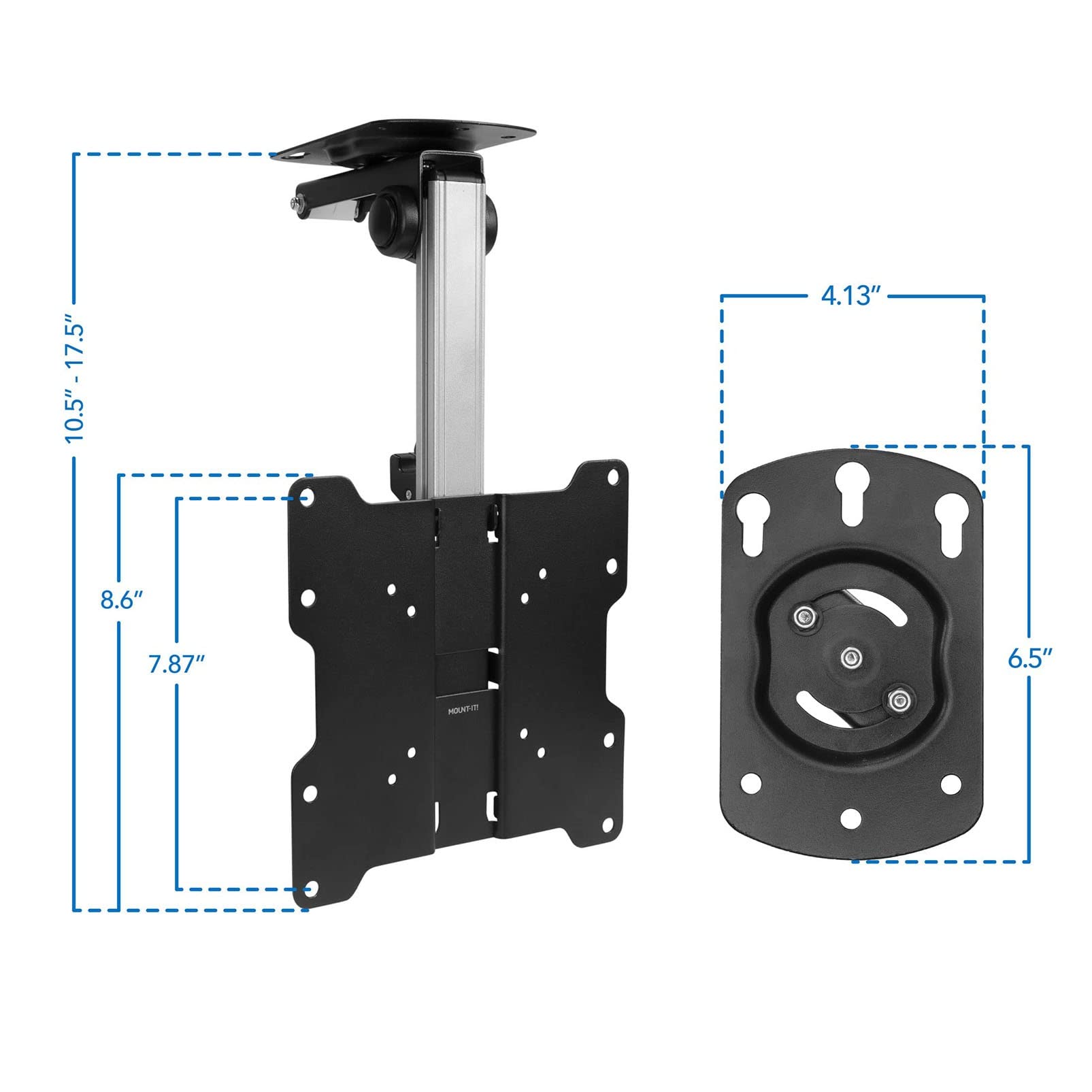 Staffa di Montaggio per TV E Monitor Pieghevole - Montaggio Regolabile sul Soffitto della Cucina E sotto Il Mobile, per Schermi Piatti da 17" A 37"