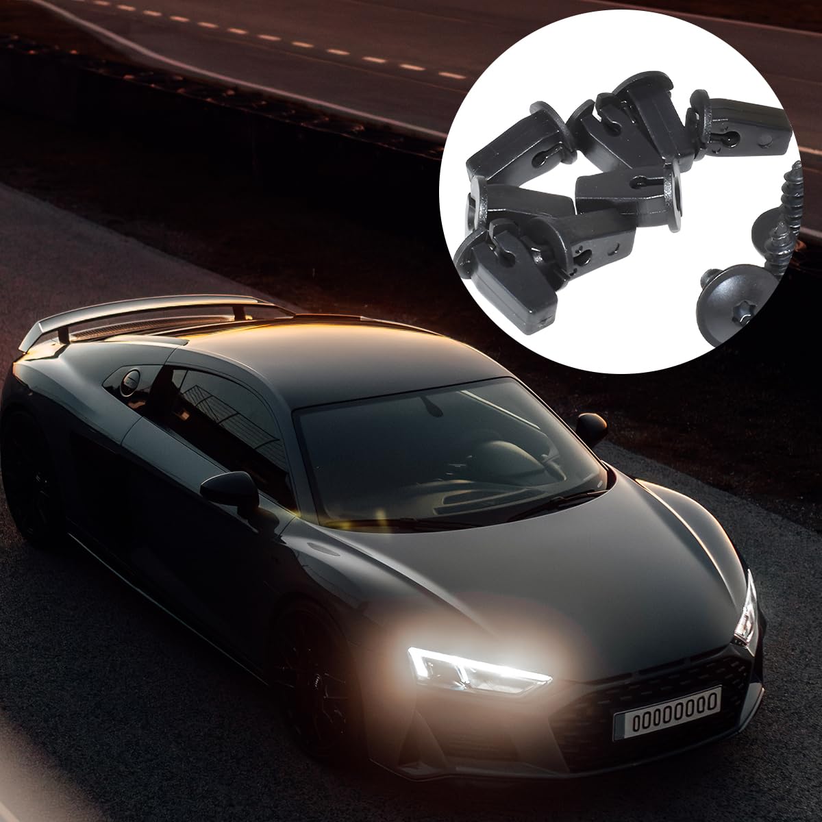Lot 20 Clips Noir Clips De Fixation Universels Pour Voiture JNNJ - Lot De 20 Pièces - Pour Pare-chocs, Ailes, Portes - Plastique PA66 Noir