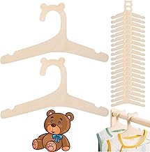 20PCS Baby Hangers - Children Wooden Hangers for Clothes, Pants, Jackets, Dresses, Blouses, Coats - Space Saving, Cute Animal Shaped Hooks