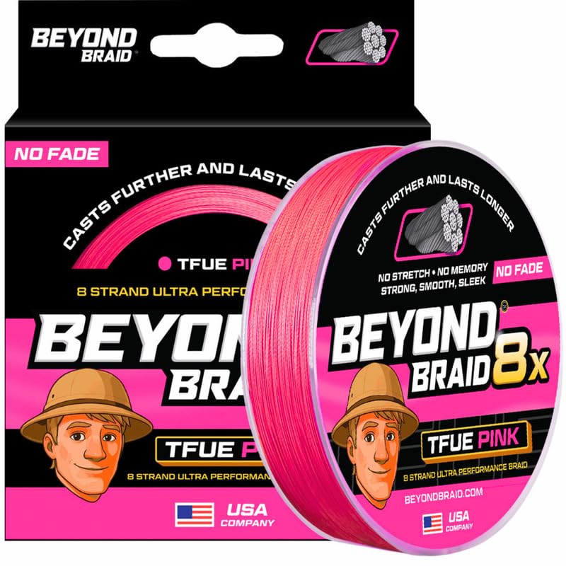 Image of Beyond Braid Braided Fishing Line -Super Strong - Abrasion Resistant - No Stretch -Blue Camo, Moss Camo, White, Green, Pink, Blue, 4 Strand 8 Strand