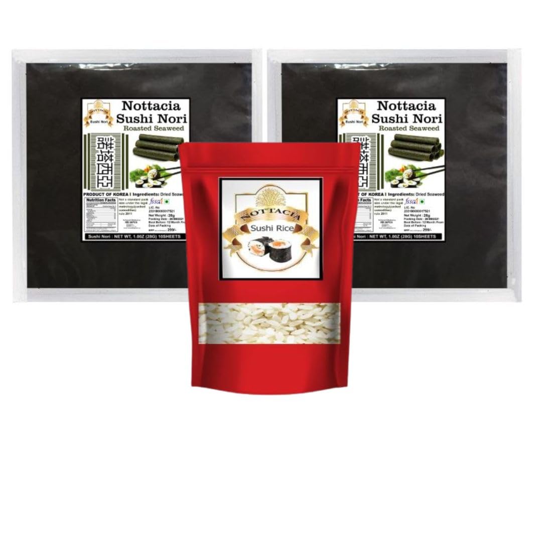 Nottacia Combo - Sushi Rice 500g and Nottacia Sushi Nori Sheet Roasted Seaweed (20)