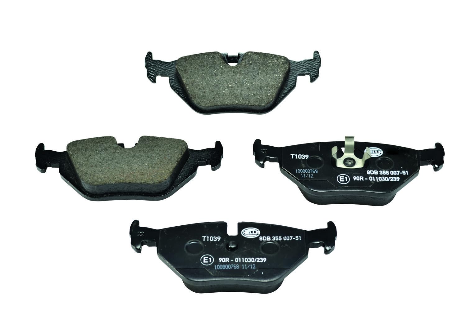 HELLA 8DB 355 007-511 Brake pad set - prepared for wear indicator - T1039 - for e.g. BMW / WIESMANN
