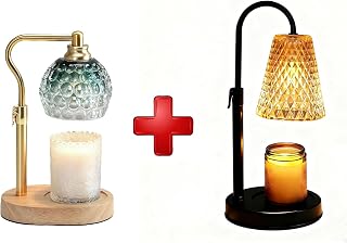Candle Lamp - Candle Jars Warmer with Timer & Dimming Function, Electric Candle Wax Lamp for Home Fragrance and Home Décor(2 Bulbs Included)