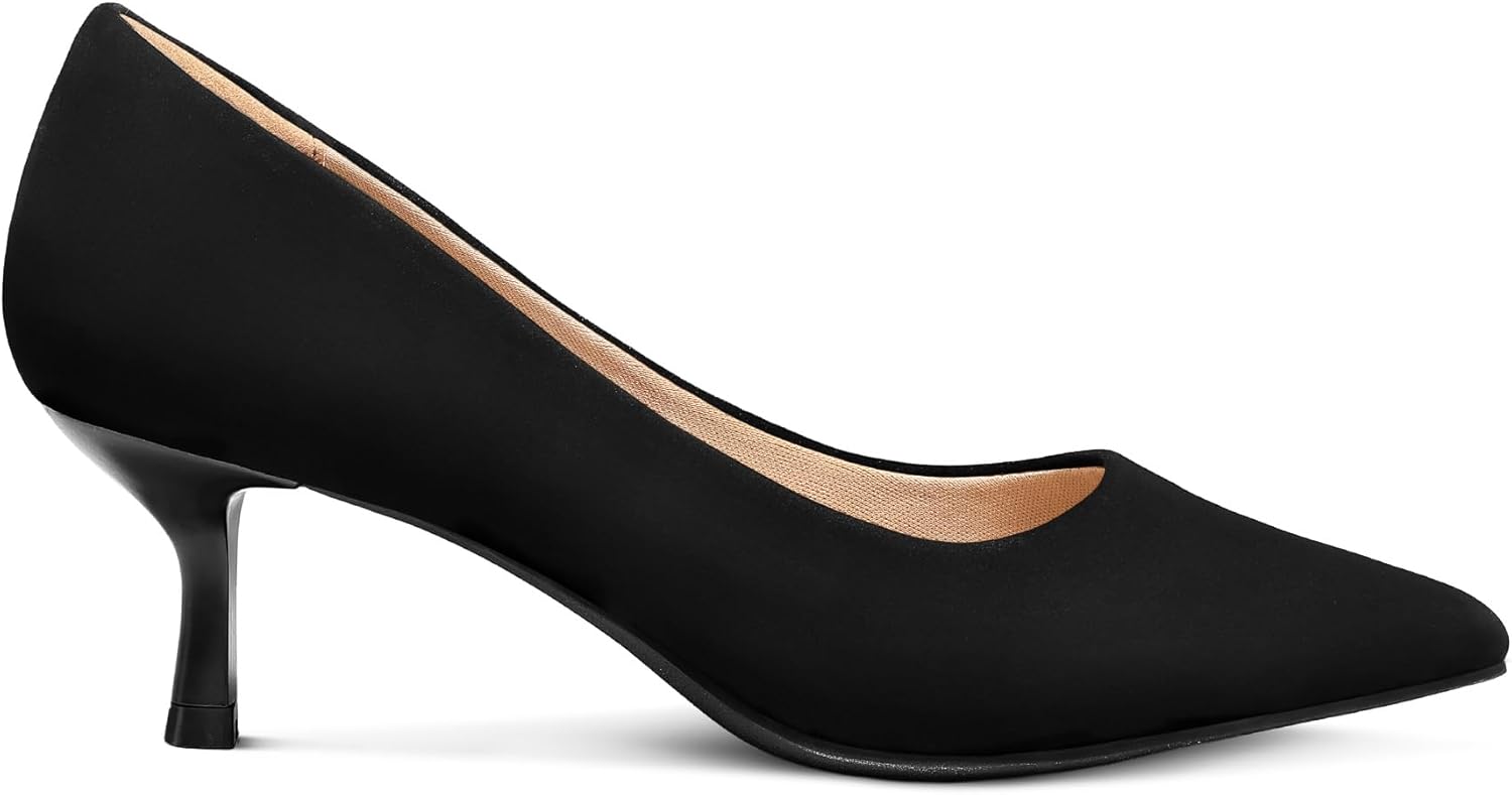 mysoft Kitten Heels for Women Low Heel Pumps 2 Inch Closed Toe Wedding Dress Shoes - Image 4