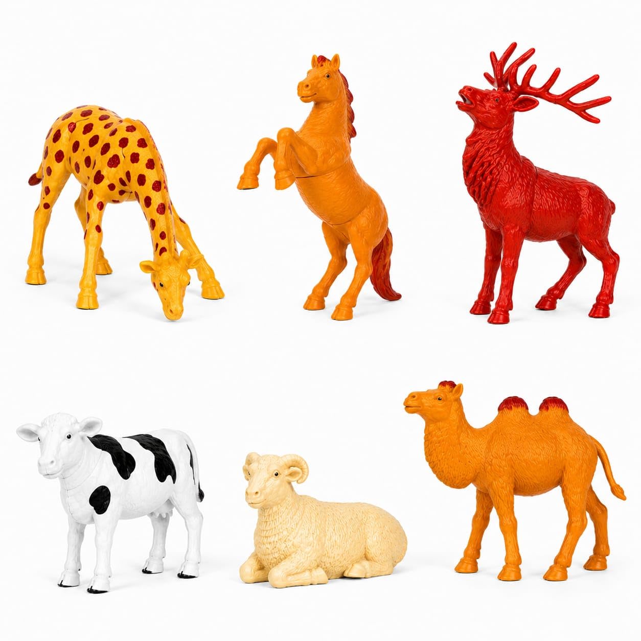 Animal Figures Toy Set for Kids, Realistic Plastic Farm & Wild Animal Figurines, Educational Learning and Pretend Play Toys, Pack of 6-image-48