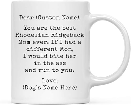 Miniatura 35 de Andaz Press Taza de café personalizada divertida con texto en inglés "Dog Mom", regalo de broma para la mejor mamá de perro cocker spaniel, muerde