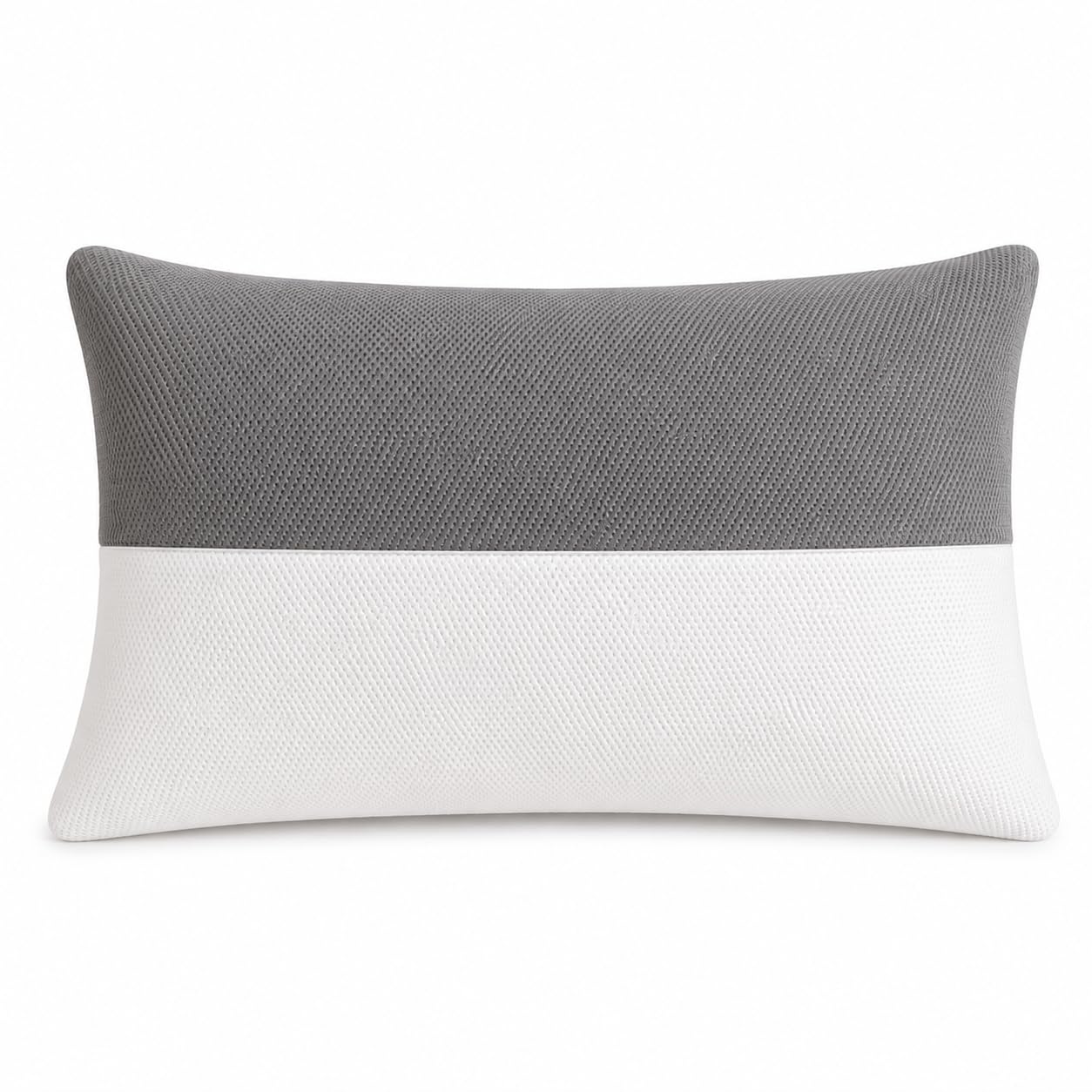 Hollow Fiber Sleeping Pillow for Bed | Adjustable Height with Zip | Breathable Mesh Fabric, Back and Neck Support Pillow for Reading, Grey & White, 27 x 16 Inch, Set of 1-image-32