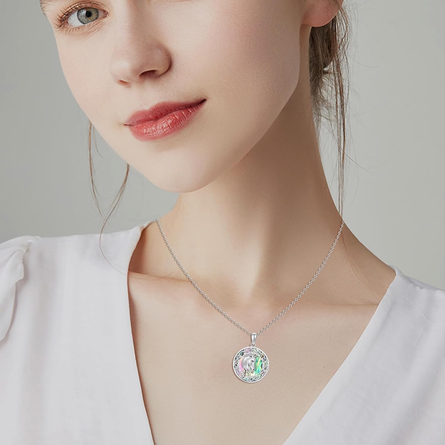 Horse Necklace for Women Girls 925 Sterling Silver Horse Pendant Necklace Horse Crystal Necklace Horse Jewelry Gift for Women Teen Girls Horse Lover - Image 4