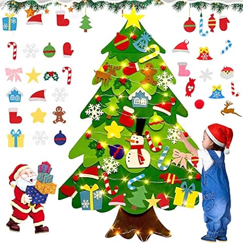Árbol de Navidad de Fieltro con Adornos y Luces led Cover