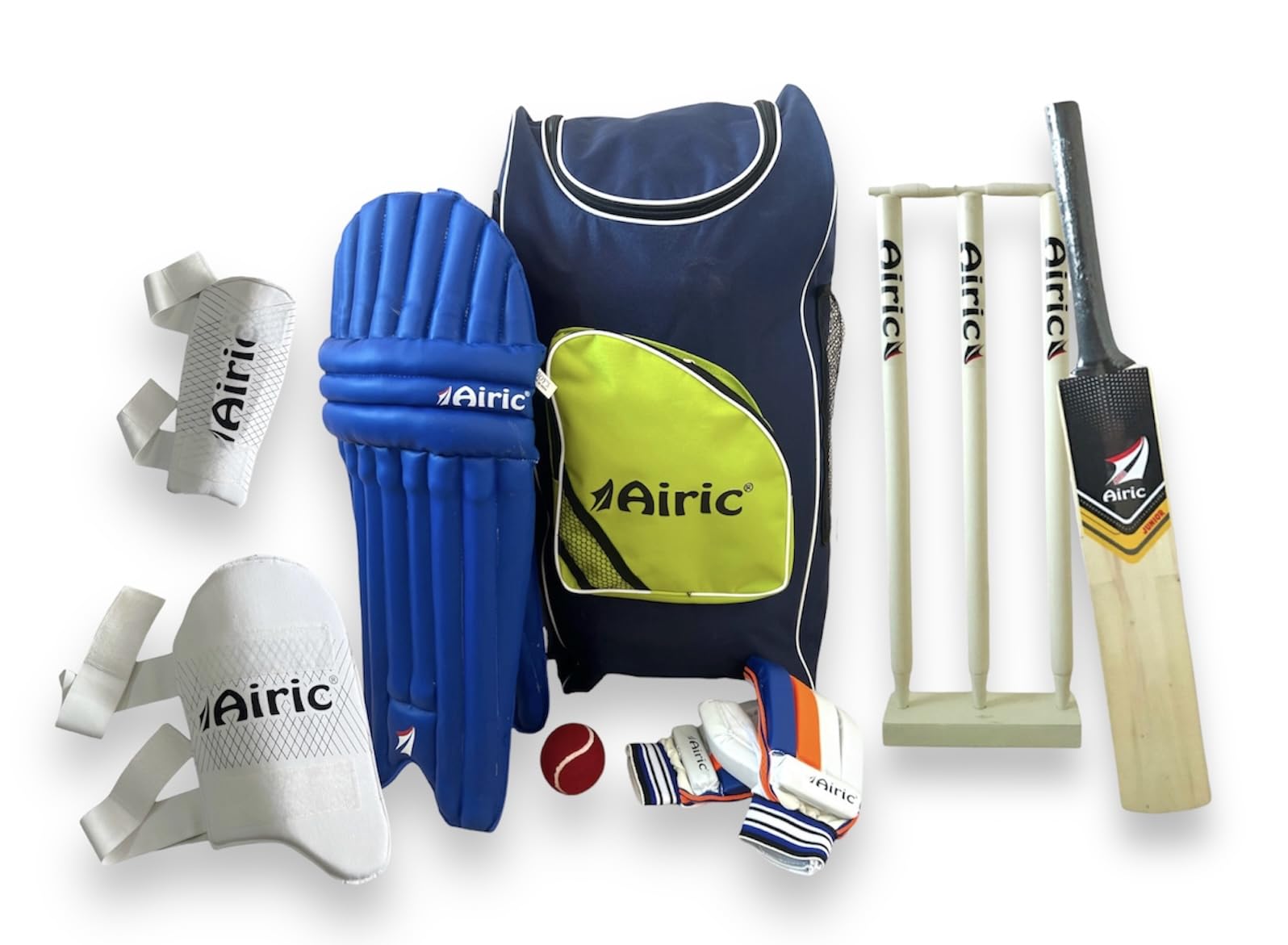 Airic Premium Bat Size 3 (Age 8yrs) with 21" Wickets, Bag and Guards Cricket Kit-picture-3