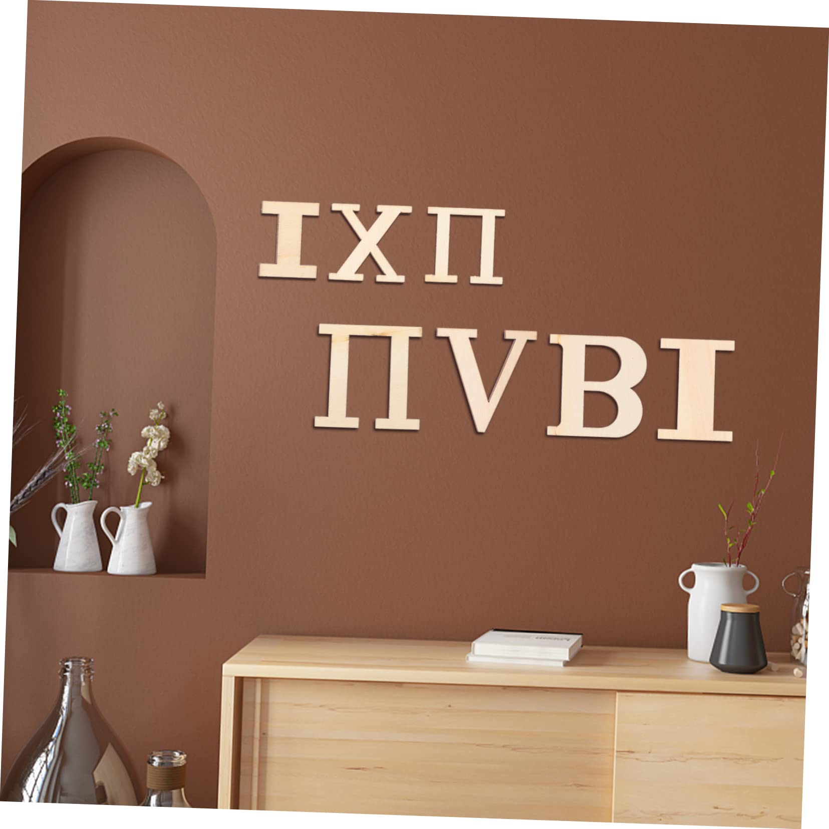 DECORNIJIA Lettere Greche in Legno Doppio Strato 2 Pollici