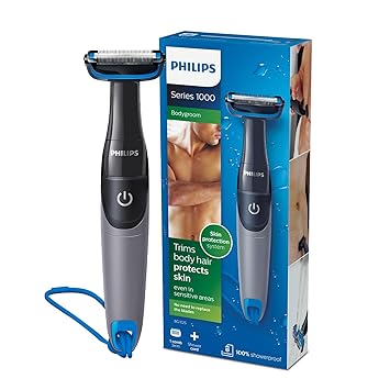 PHILIPS Bg1025/15 Showerproof Battery Powered Body Groomer Shaver For Men, Safe For All Body Areas, Including Private Parts, Black - image, photos