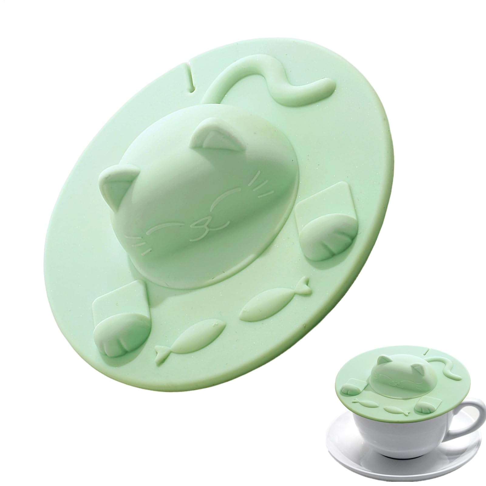 Couvercle de tasse anti-poussière en silicone chat résistant à la chaleur