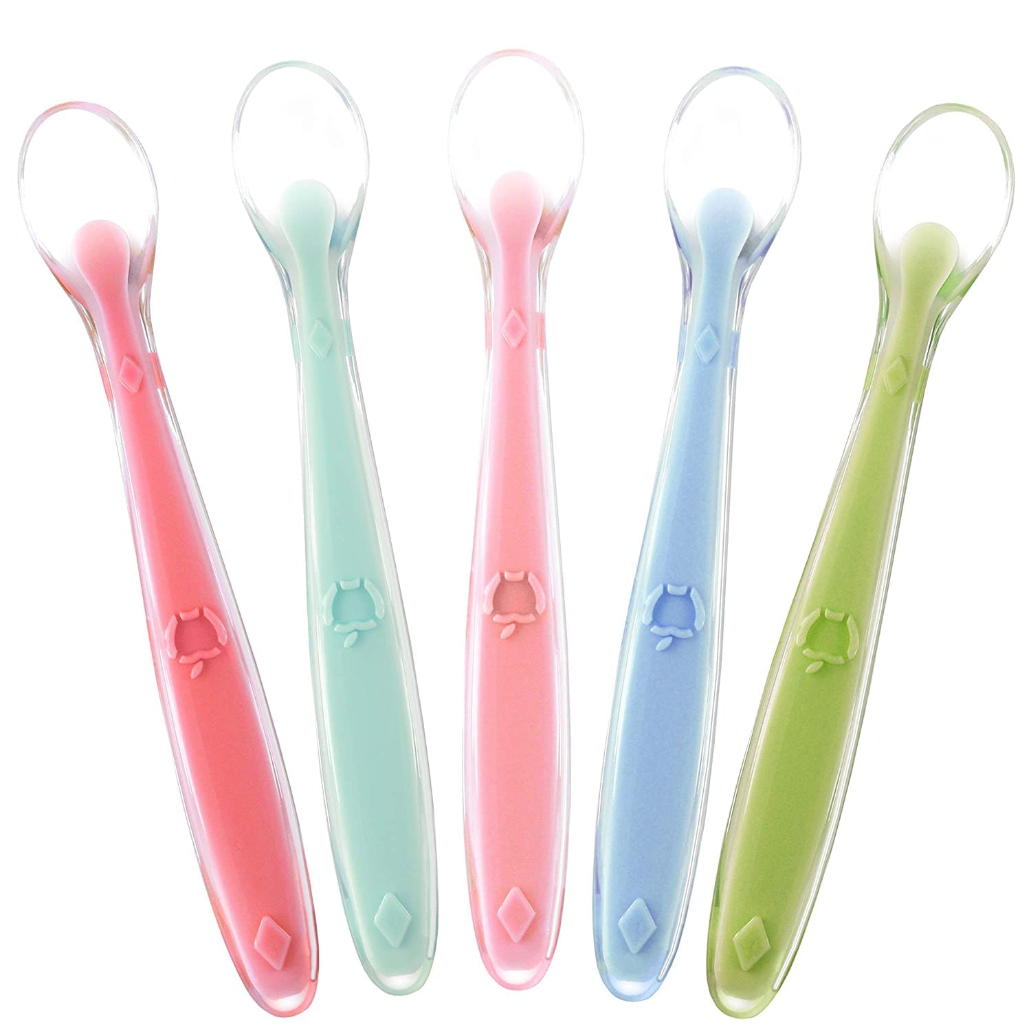 Teddyify Baby Infant Spoons Pack, Soft Silicone Baby Spoons, Soothes Teething Gums, Training Spoon Gift Set for Infant (Silicon tip Ultra Soft Pack of 2 Spoon)-image-26