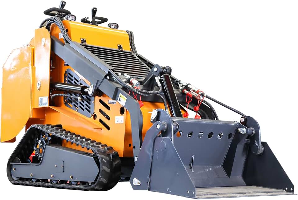 1.8 Ton Stand-On Tracked Mini Skid Steer Loader, 24HP Kubota Diesel, Dual-Zone Cooling