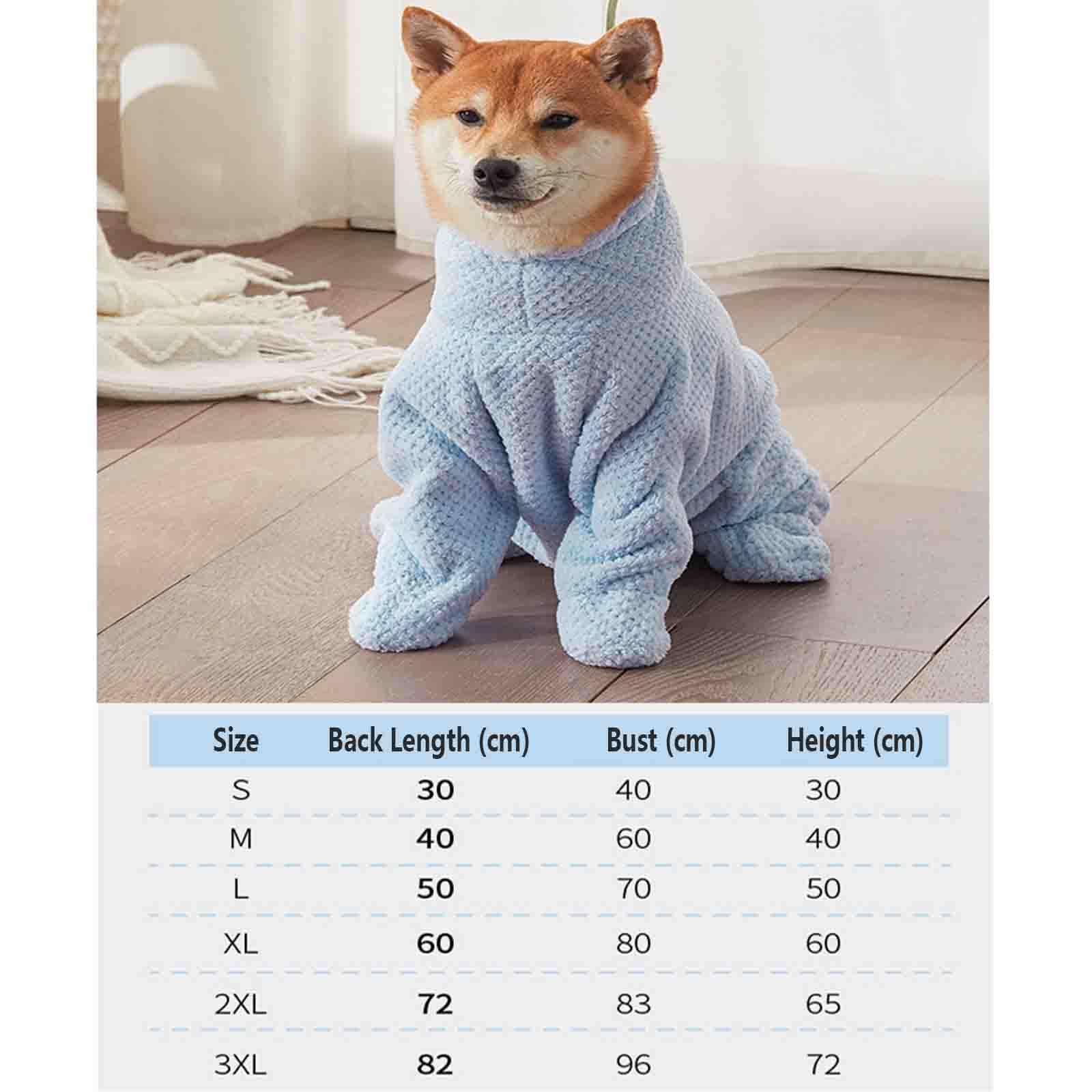 Serviette pour Chien Super Absorbante Serviette Chien Grande Taille Séchage Rapide Microfibre Peignoir pour Animaux avec Pieds Chat Doux Et Épais (Blue,XXL)
