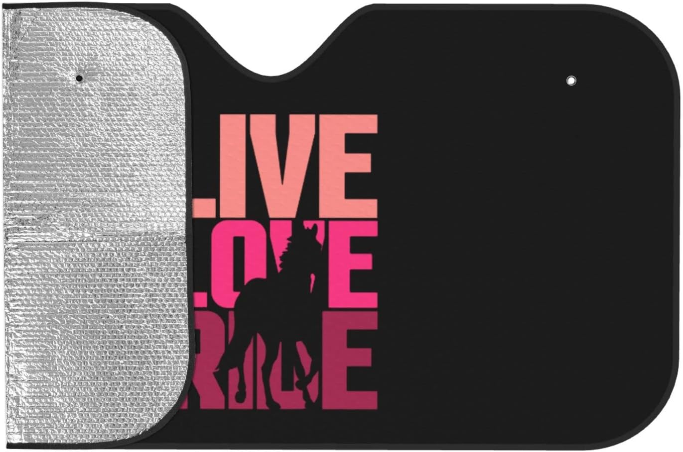 Live Love Ride Horse Car Windshield Sun Shade Keep Your Vehicle Cool, for SUV Cars Trucks Universal Sun Shade