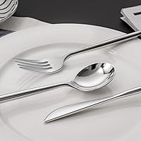 Vista 6 de LIYH 102 piezas de cubiertos de plástico plateado – Juego de cubiertos de plástico de alta resistencia, utensilios desechables, cuchillos