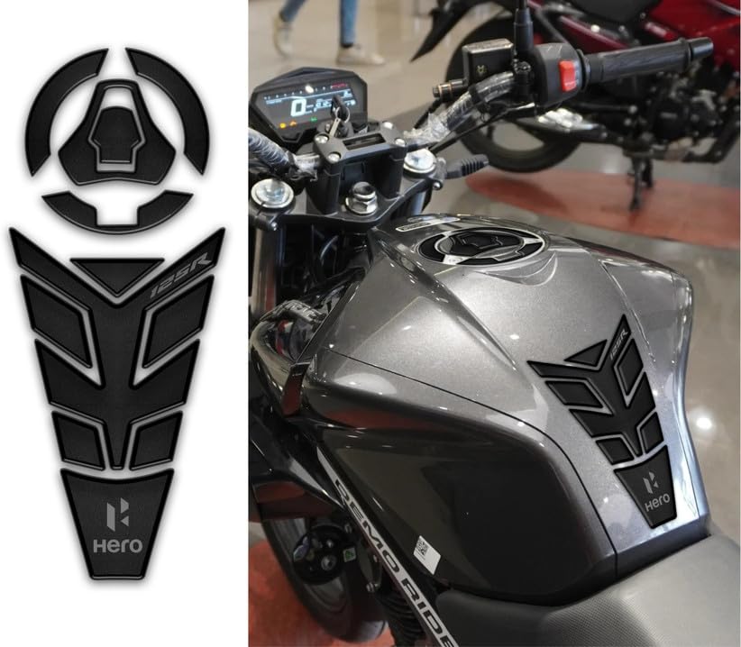 Image of Bike Tankpad, Compatible for Hero Xtreme 125R, Black (NEW 125 R)