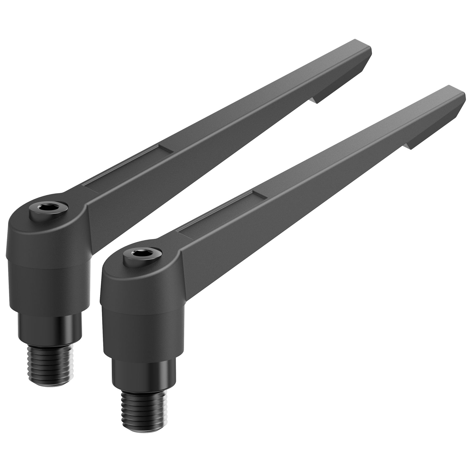 2PCS Clamping Lever Handles, M6 x 16mm Male Thread, Adjustable Quick Release Locking Rotating Screw Bolt Stud Knobs Apply for Lathe Machinery, Black