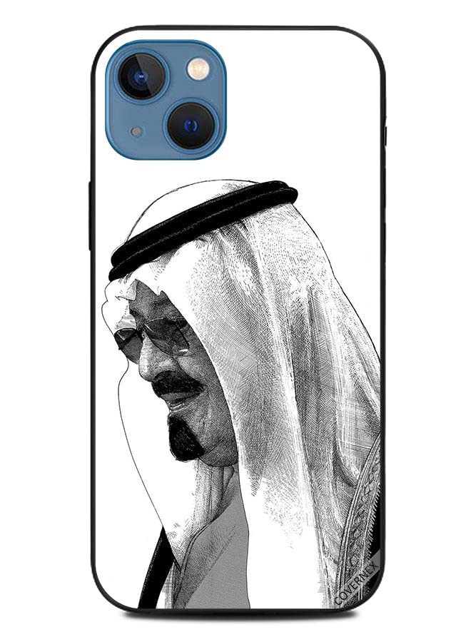 Protective Case Cover For Apple iPhone 13 King Abdullah B&W Art Photo