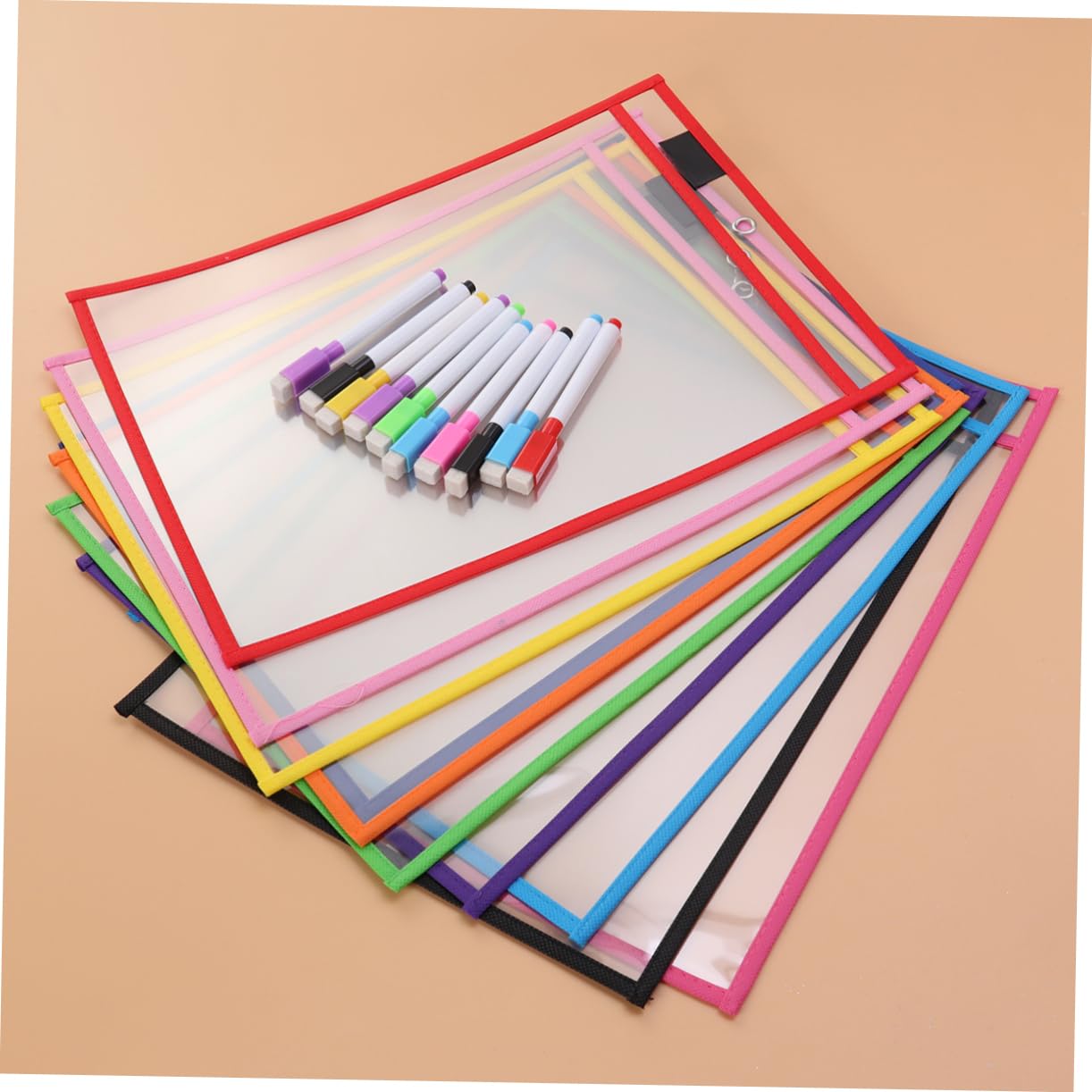 jojofuny Tasca Cancellabile Secco Riutilizzabile Borsa Portaoggetti in Pvc Trasparente Materiale Didattico Per Ragazzo Ragazza Ragazza Accessori Scolastici Pastelli e Moduli Di Studio