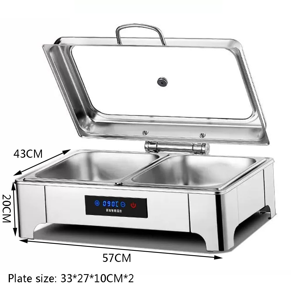 Piatti Buffet Server Commerciale Fornello di Mantenimento Fornello Buffet in Acciaio Inox Finestra Trasparente Pannello Touch Controllo della Temperatura (B 13L)