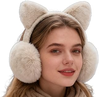 Earmuffs 防寒用 - 折りたたみ式 防風 クマデザイン 保温カバー,女性用 耳当て | 雪 寒冷地用 ランニング 睡眠 スキー向け