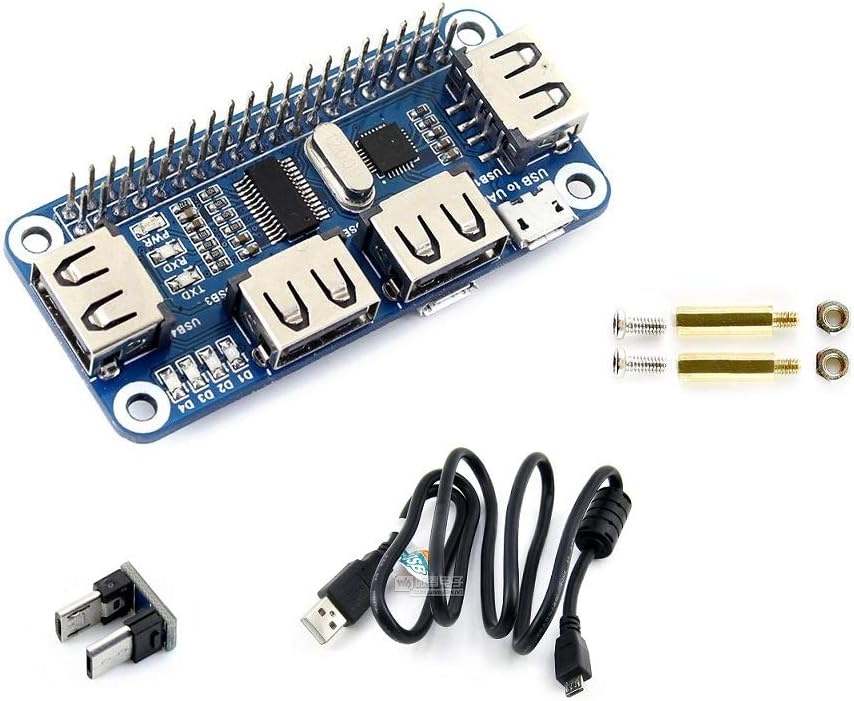4 Port USB HUB HAT Compatible with USB2.0 1.1 For Raspberry Pi Zero A B B 2 3 Model B Serial Debugging, USB to UART Onboard - Image 3