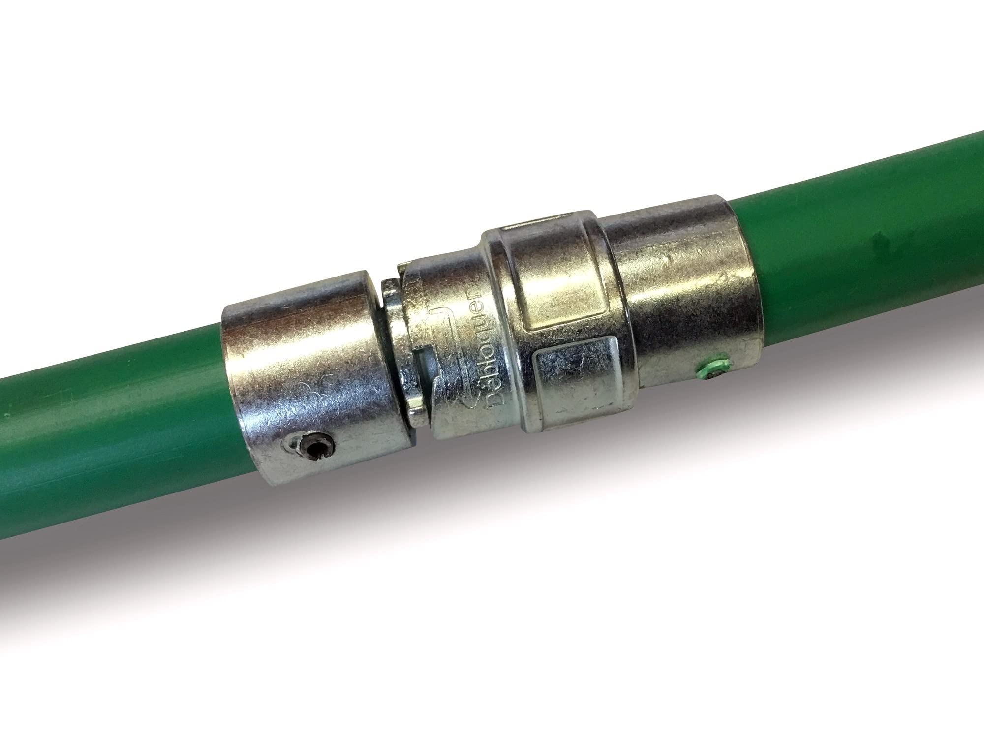 Kit Profesional de Limpieza para conductos no revestidos | Cepillo de Acero | Ø 150 mm | 8 m con 6 Varillas Verdes autobloqueantes Ø 18 mm Huecas | Resorte de Inicio | Chimeneas | Kibros 5KIT15ACO
