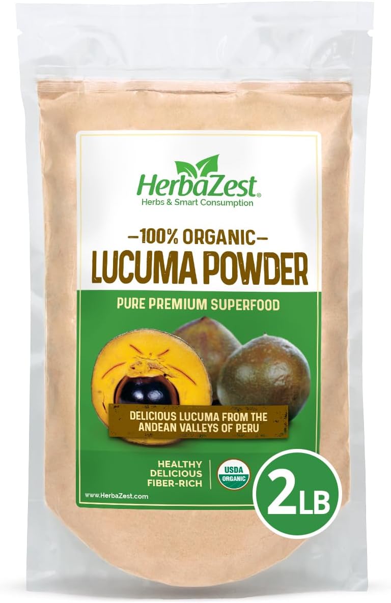 Lucuma Powder (2 LB) – USDA Certified Organic – Vegan, Non-GMO & Gluten Free – Exotically Flavorful – Perfect for Smoothies, Baking, Ice Cream & More – Does Not Replace Natural Sweeteners