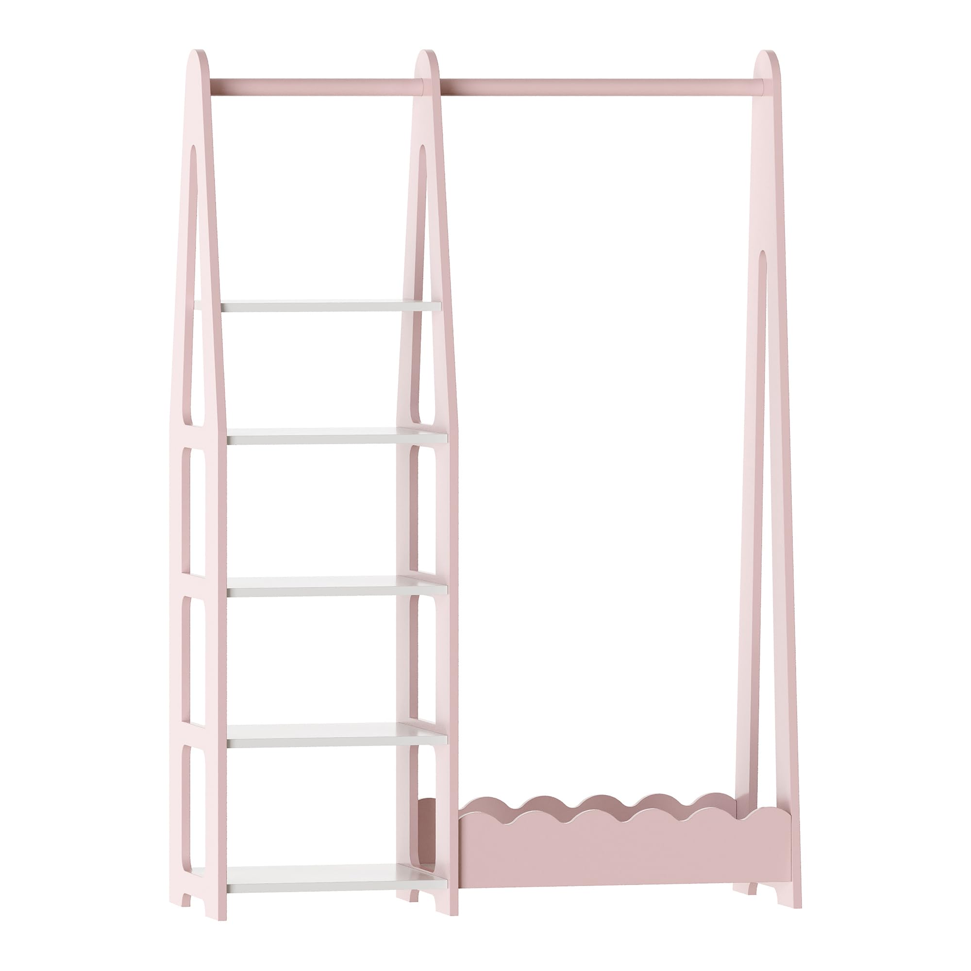 Perchero Burro Infantil Vestnes con Estantería 114 x 77 x 30 cm - Rosa/Blanco