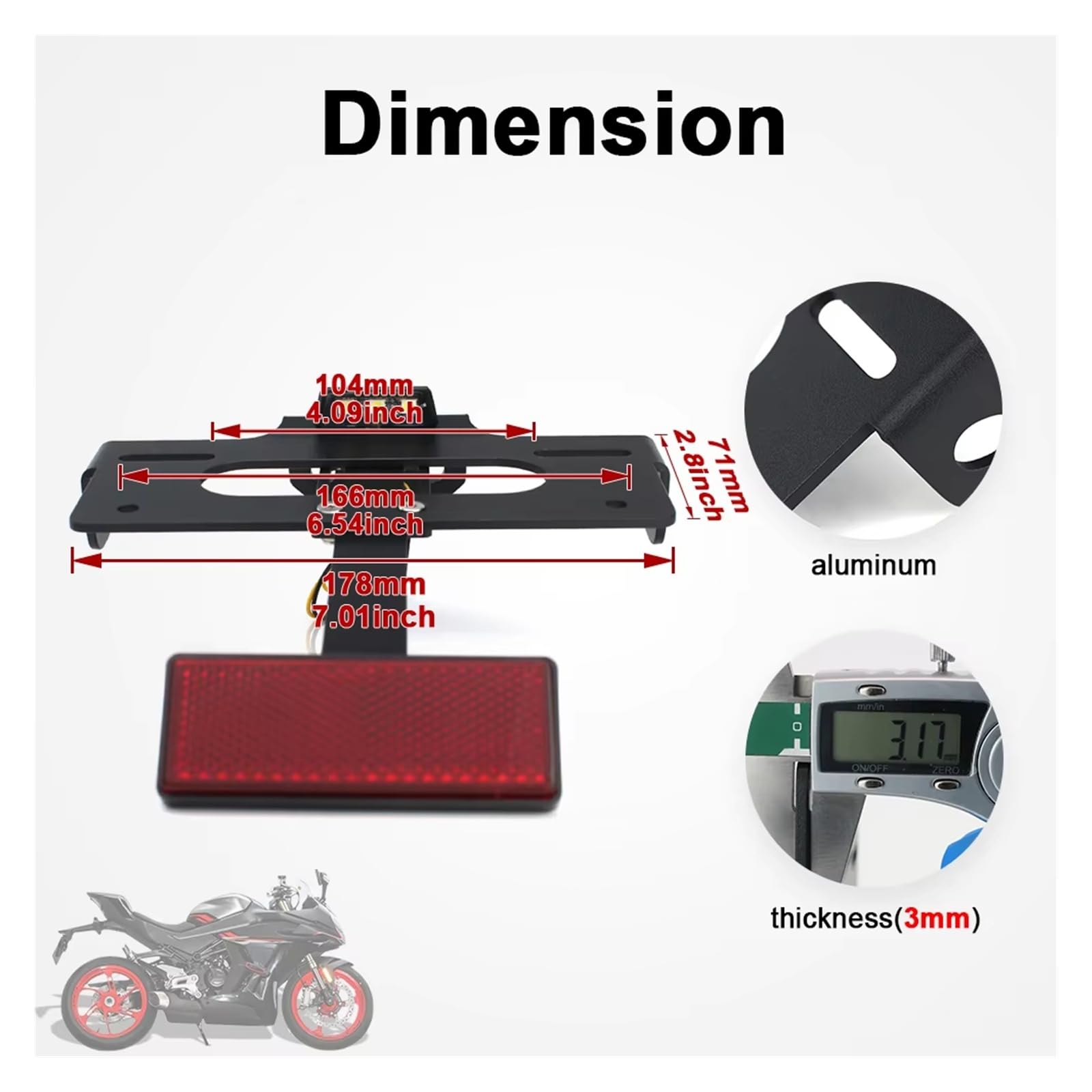 Moto Supporto Targa Staffa Porta Targa Moto Per CFMOTO 450SR 2022-2024 2025 450SS 2022-2025 450NK Tail Tidy