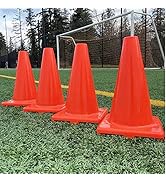 Heavy & Tough Cones - Won't Fly Away in Wind or Crack/Break - 12" Size - LVL10 Pro Training Cones