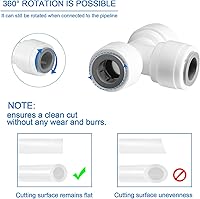 Vista 3 de Accesorios de conexión rápida de 3/8 pulgadas de diámetro exterior, accesorios de conexión de empuje de 3/8 pulgadas de grado alimenticio