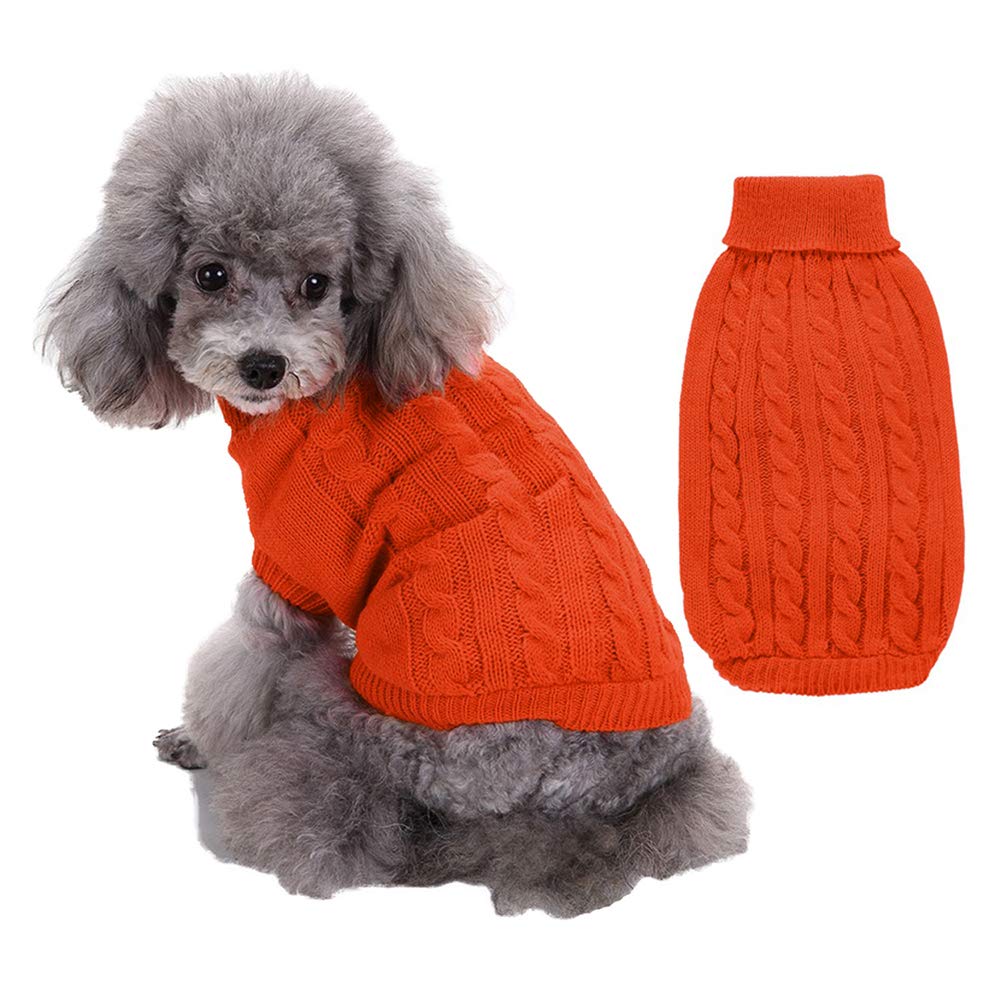 RayMinsino Dog pet sweaters, warm pet sweaters, cute knit solid color dog sweaters for small dogs, girls and boys, dog sweater coats, warm clothes for puppies, kittens and cats โ image 1