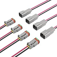 Vista 10 de JRready ST9031 Deutsch - Kit de conectores DTP de 2 cables 10AWG (UL3266), conector eléctrico automotriz de 2 pines impermeable IP68, conectores