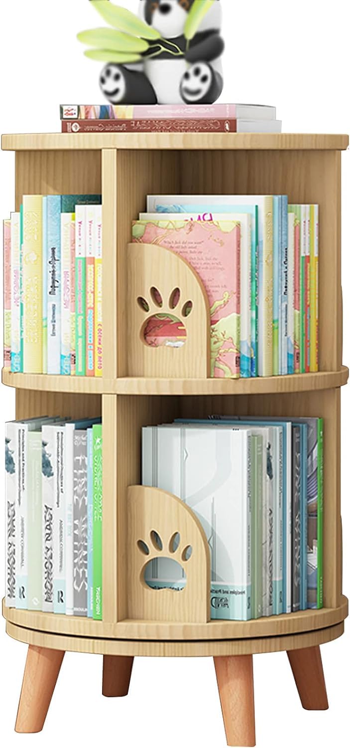 4 Lagen Opbergkast Boekenkast 360° Draaibare Display Boekenplank, Boekenkasten Van De Huisvorm, Verticaal Opbergrek Met 4 Niveaus, Multifunctionele Vloer Boekenrek, Voor Thuis, Kantoor, Slaapkamer (Color : White Color Huisvorm Boekenplank