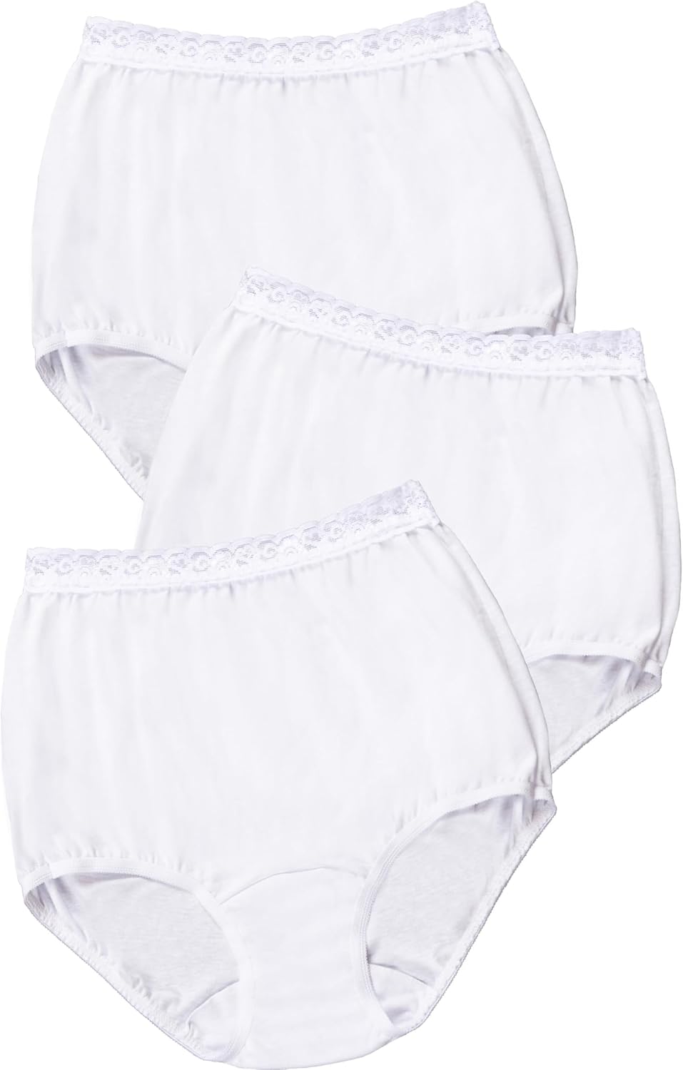 Dixie Belle Women's Panty Lace Trim Full Brief Cotton Underwear 3 Pack - Image 3